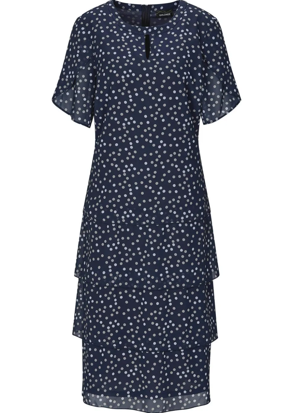 Robe à pois travaillée sur pans