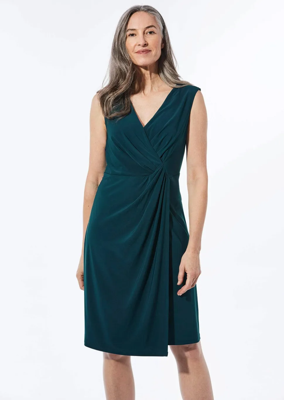Robe portefeuille en tissu slinky