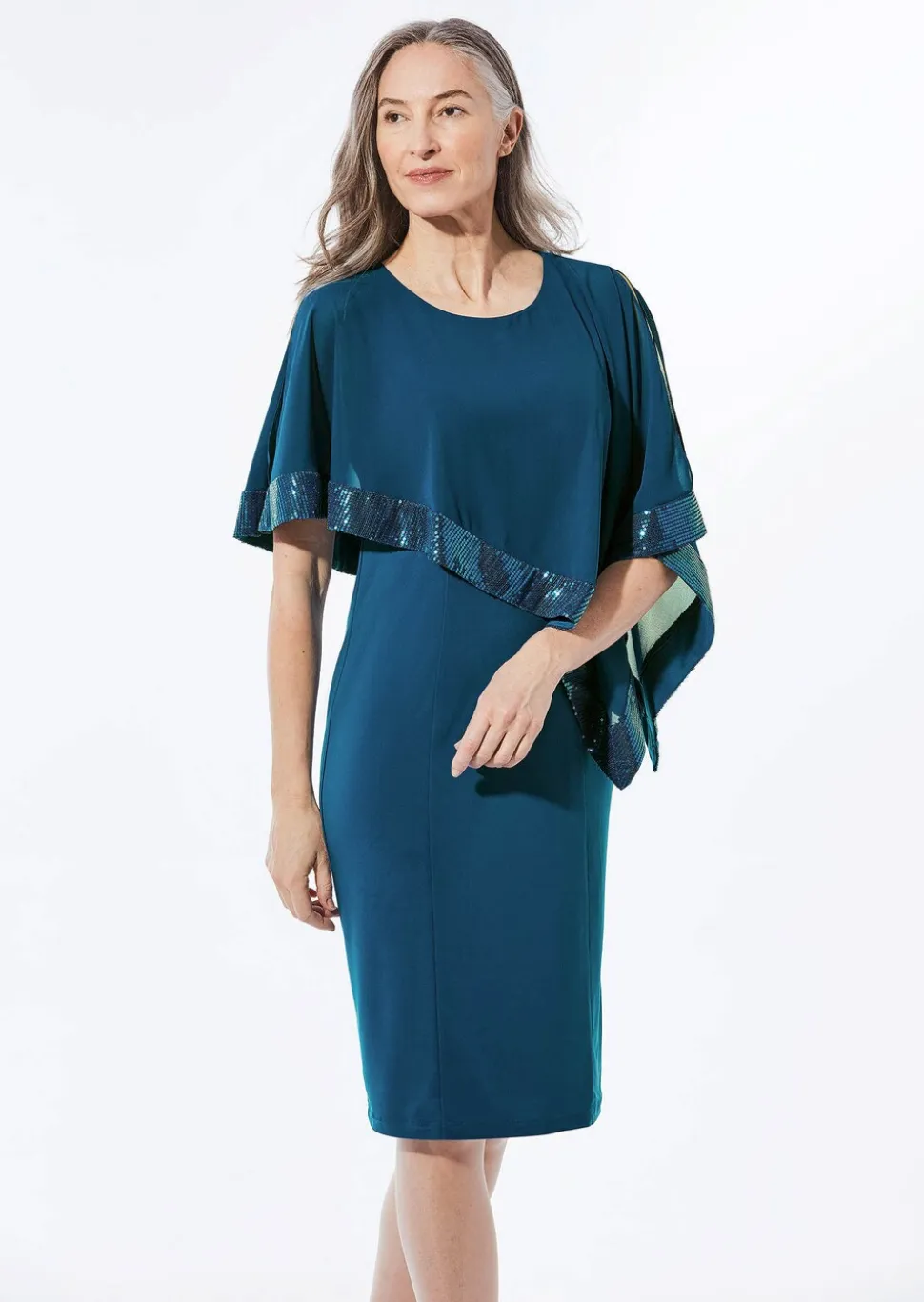 Robe raffinée avec empiècement en mousseline