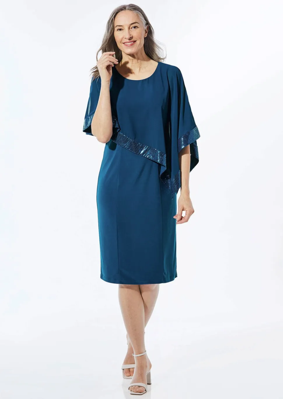 Robe raffinée avec empiècement en mousseline