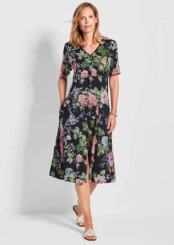 Robe romantique avec imprimé floral intégral
