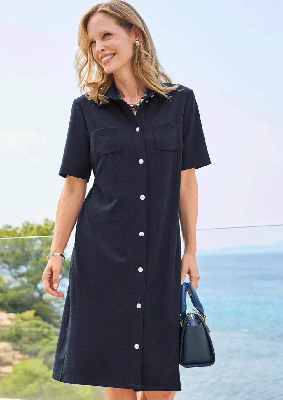 Robe, style marin, en jersey interlock