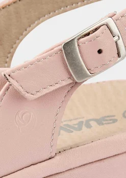 Sandales classiques en cuir doux, avec détails brillants