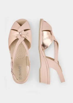 Sandales classiques en cuir doux, avec détails brillants