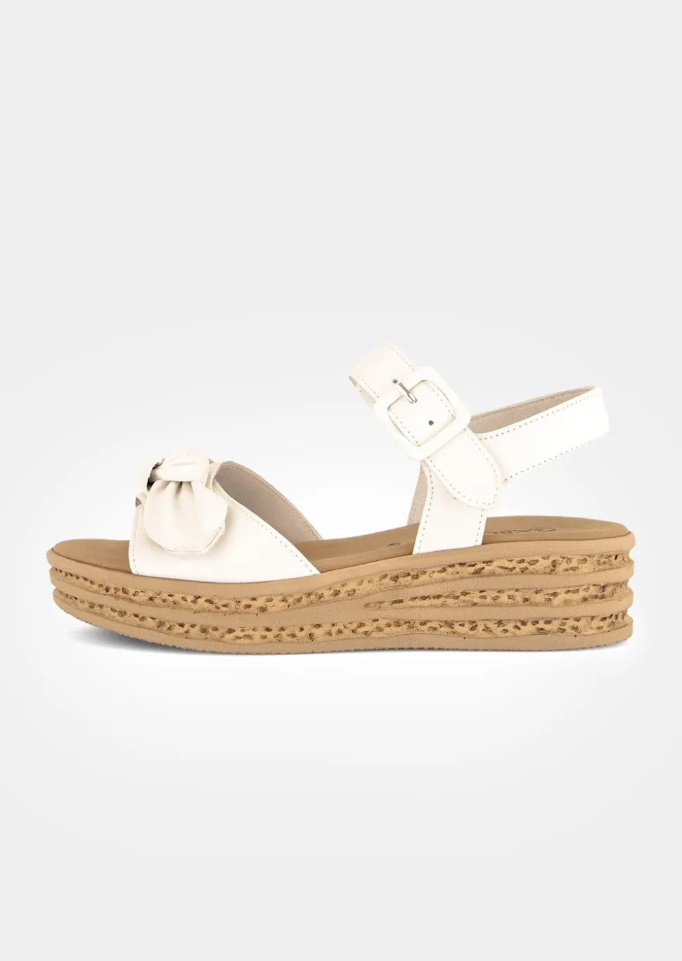 Sandales compensées en cuir véritable