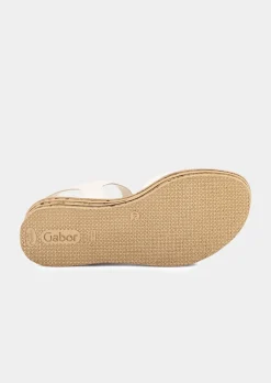 Sandales compensées en cuir véritable