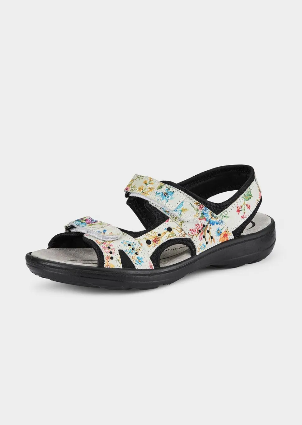 Sandales en cuir avec fermeture scratchée