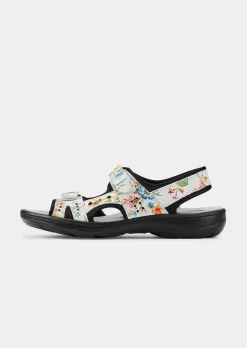 Sandales en cuir avec fermeture scratchée