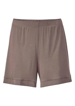 Short de pyjama avec empiècement en satin