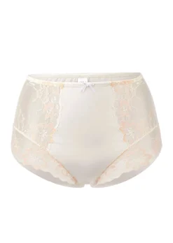 Slip aille haute avec empiècement en dentelle