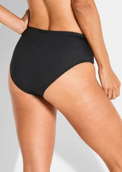 Slip aille haute avec empiècement en dentelle