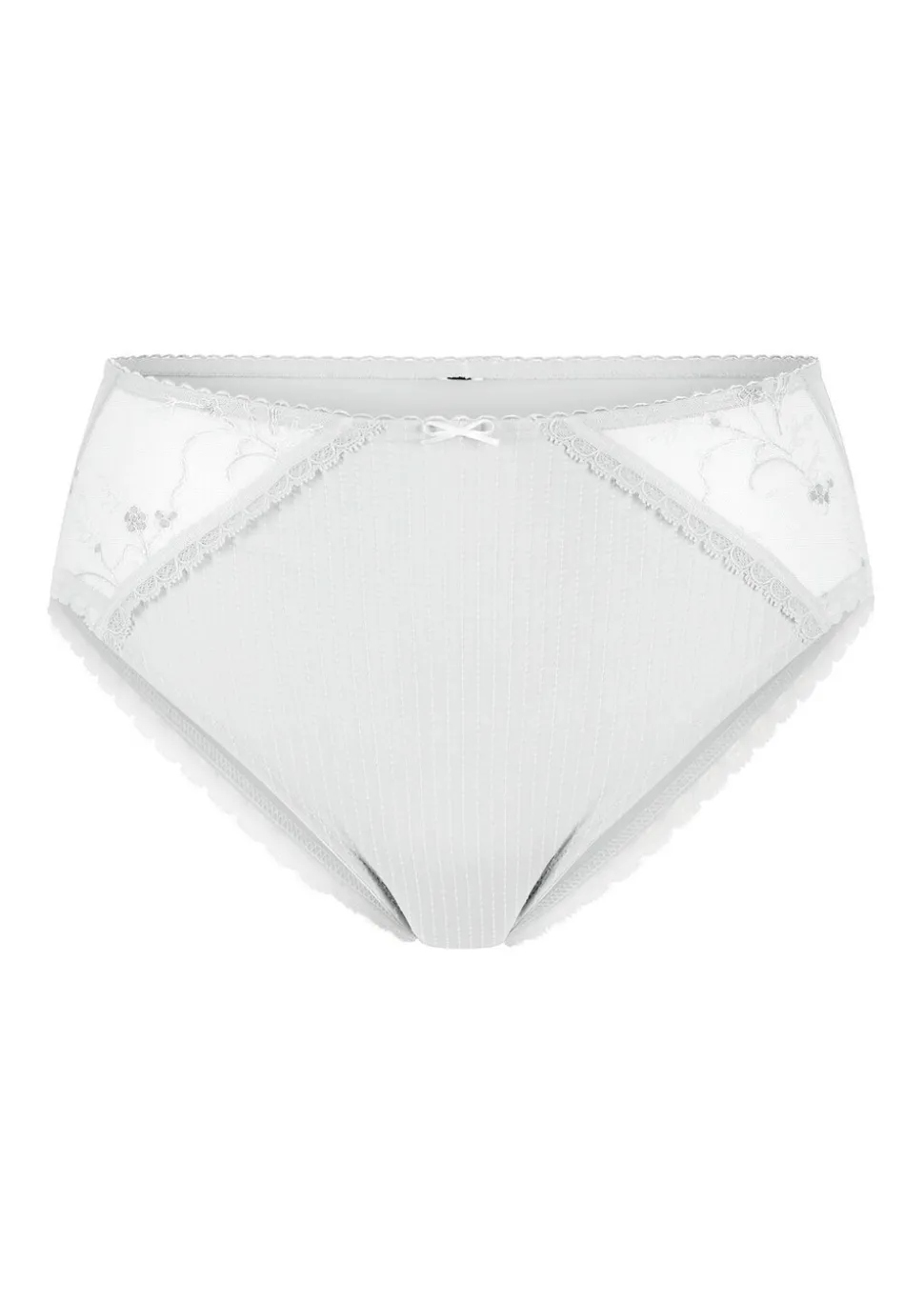 Slip aille haute avec empiècement en dentelle