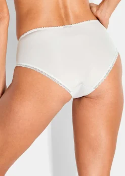 Slip aille haute avec empiècement en dentelle