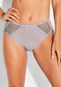 Slip aille haute avec empiècement en dentelle