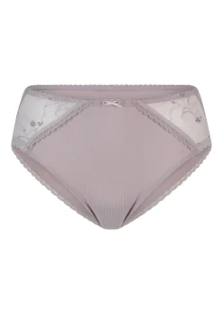 Slip aille haute avec empiècement en dentelle