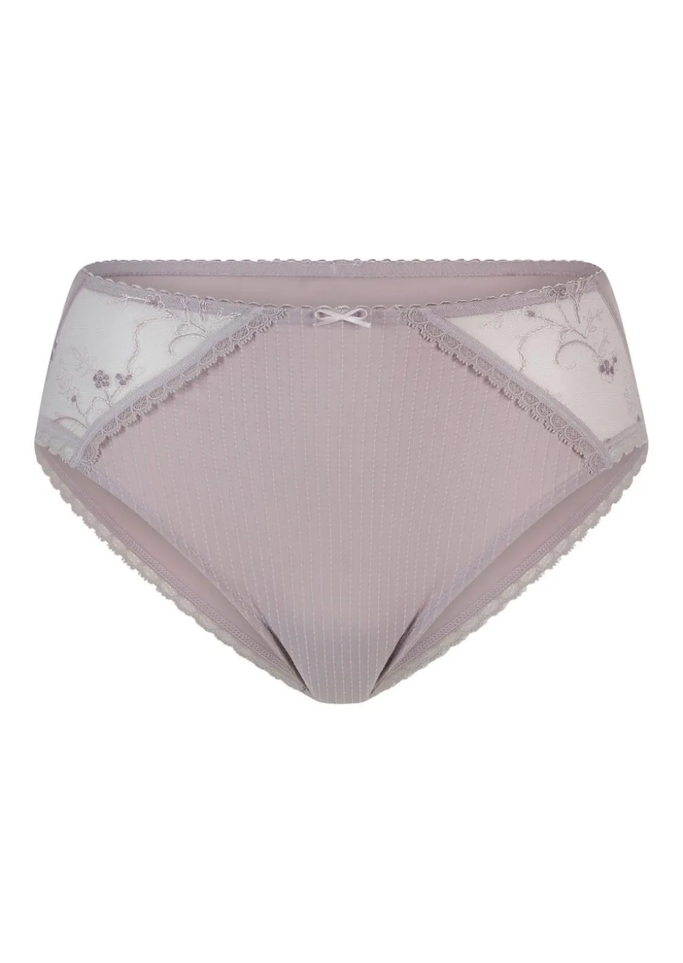 Slip aille haute avec empiècement en dentelle