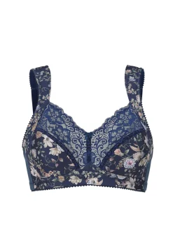 Slip avec imprimé fleuri et dentelle