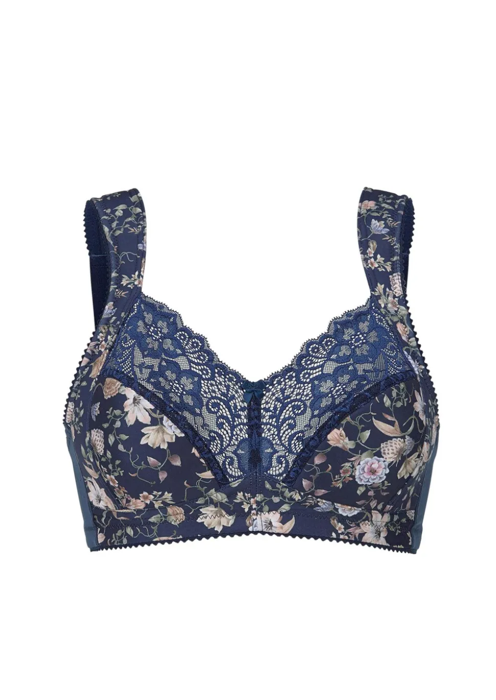 Slip avec imprimé fleuri et dentelle