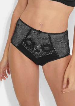 Slip maxi en microfibre avec dentelle