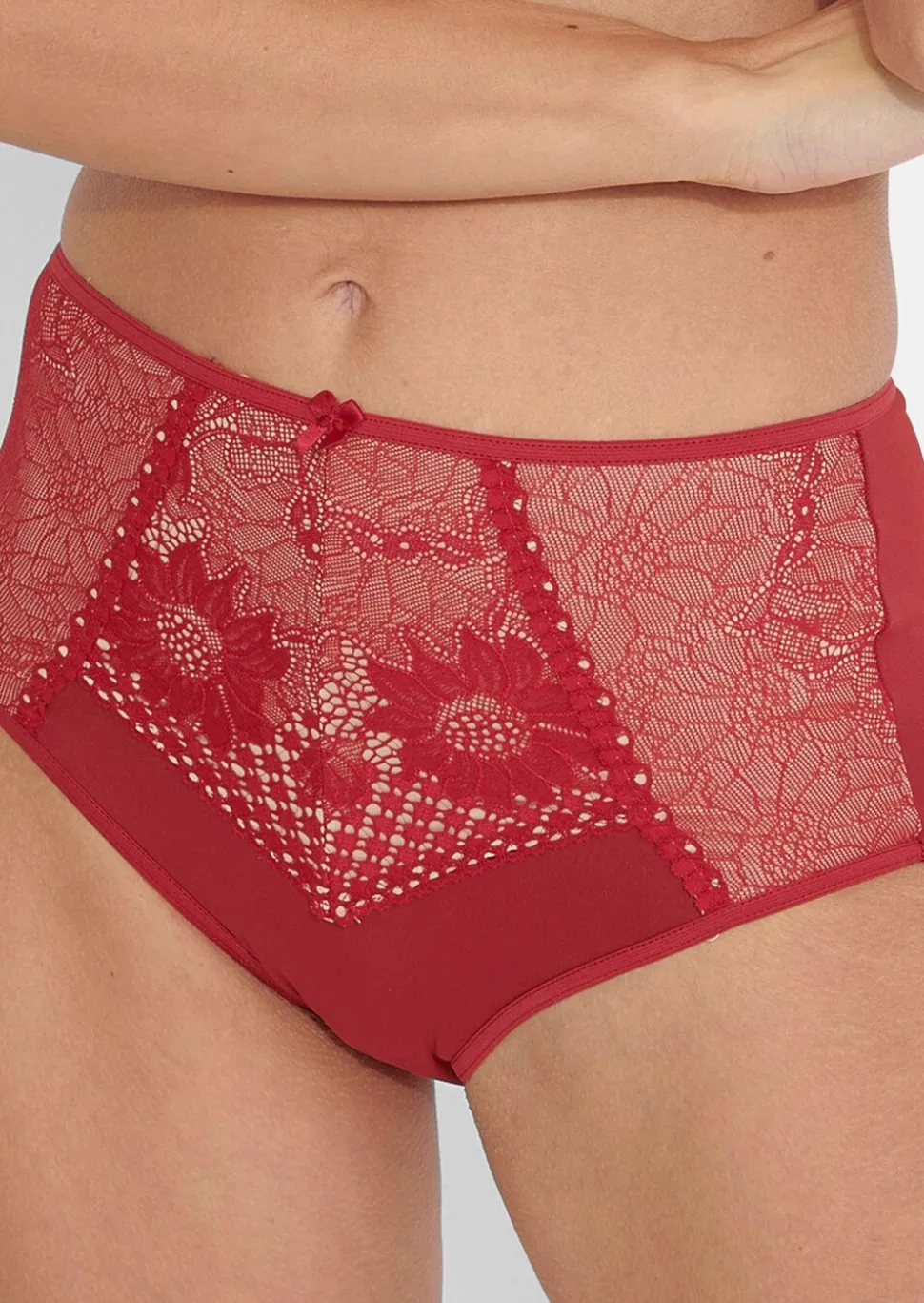 Slip maxi en microfibre avec dentelle
