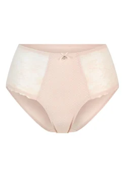Slip taille haute en charmeuse et dentelle