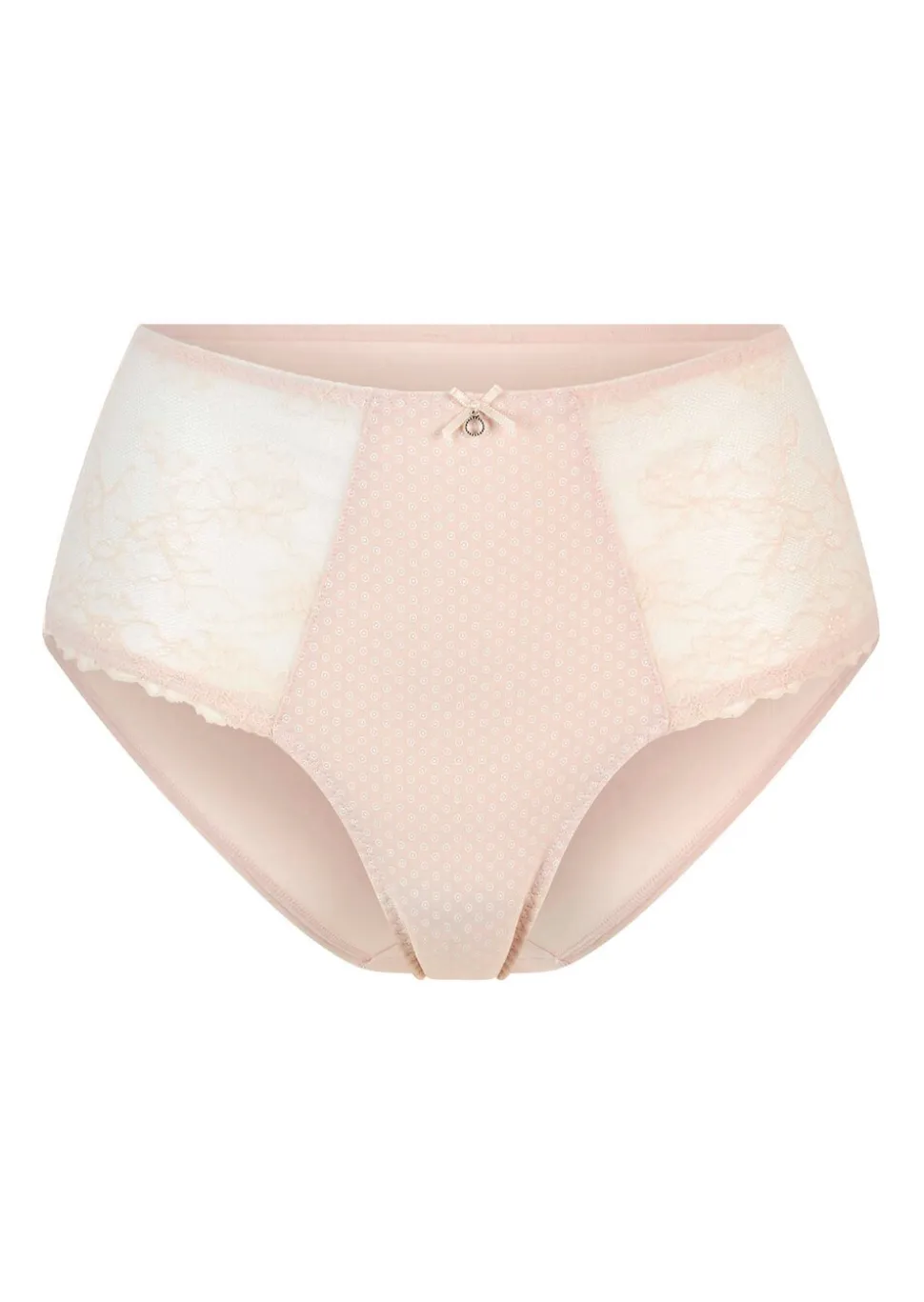 Slip taille haute en charmeuse et dentelle