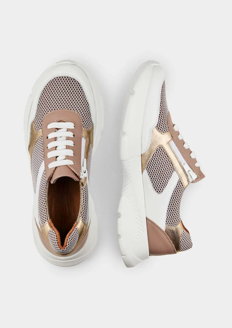 Sneakers avec détail en tissu filet