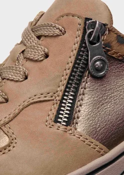 Sneakers avec imprimé animalier et détails métallisés