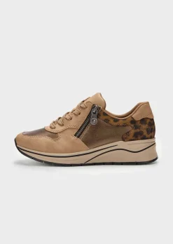 Sneakers avec imprimé animalier et détails métallisés