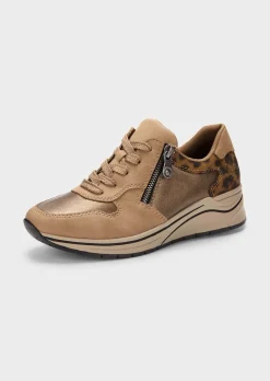 Sneakers avec imprimé animalier et détails métallisés