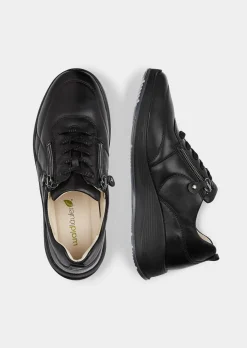 Sneakers en cuir, largeur confort