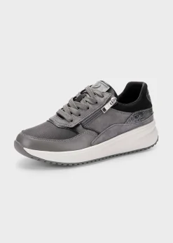 Sneakers en cuir lisse et cuir suédé