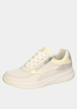 Sneakers en cuir lisse et cuir suédé