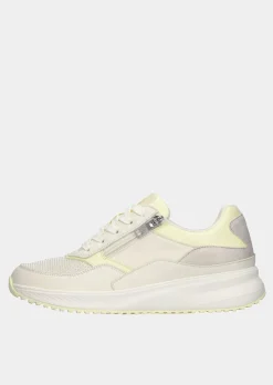 Sneakers en cuir lisse et cuir suédé