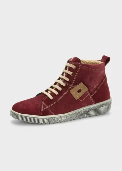 Sneakers en cuir suédé avec zip