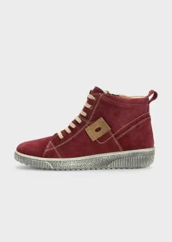 Sneakers en cuir suédé avec zip
