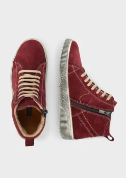 Sneakers en cuir suédé avec zip