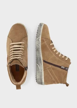 Sneakers en cuir suédé avec zip