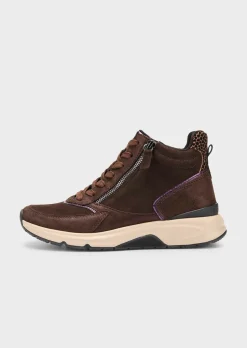 Sneakers à zip avec tige haute