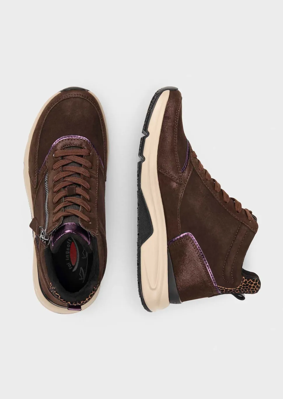 Sneakers à zip avec tige haute