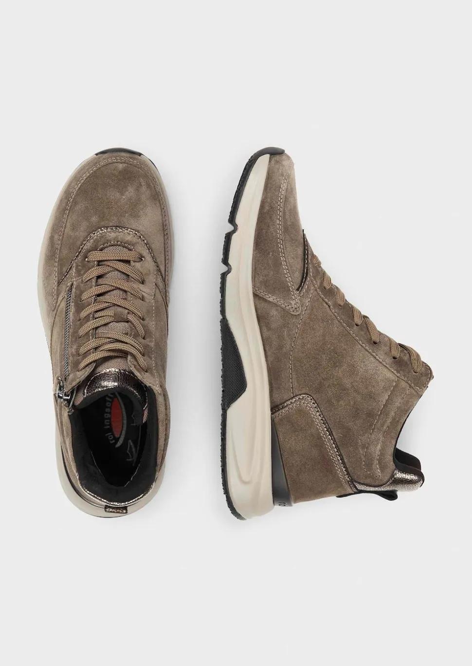 Sneakers à zip avec tige haute
