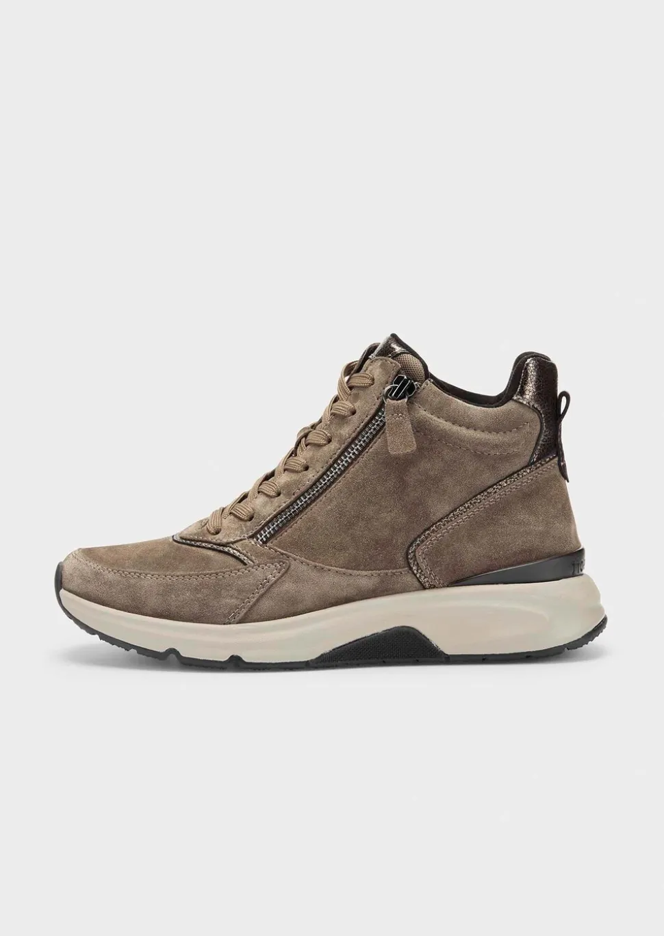Sneakers à zip avec tige haute
