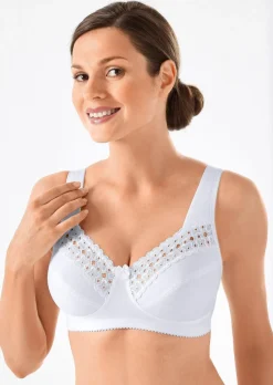Soutien-gorge à bretelles large et dentelle brodée