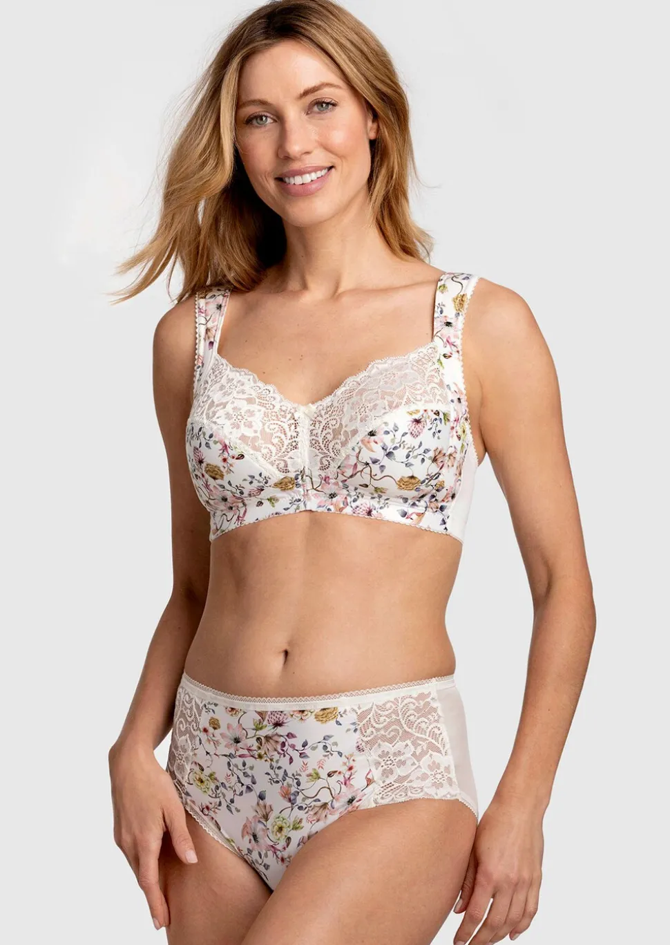 Soutien-gorge à motif fleuri avec dentelle