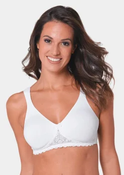 Soutien-gorge sans armature en coton et dentelle