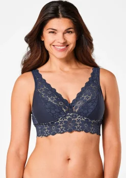 Soutien-gorge sans armature en coton et dentelle