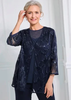 Surchemise avec broderie et paillettes
