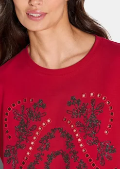 Sweat-shirt agrémenté de broderie séduisante
