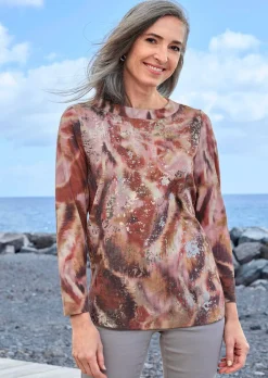 Sweat-shirt au bel aspect métallisé