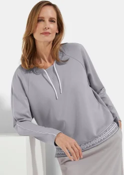 Sweat-shirt avec lien de serrage et passepoils